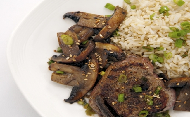 Lomo con champiñones